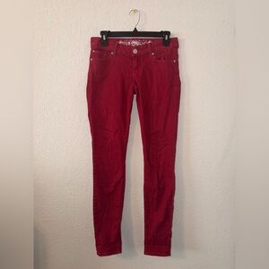 Y2K Cherry Red Express Skinny Jeans Low Rise Aesthetic Size 2 -C